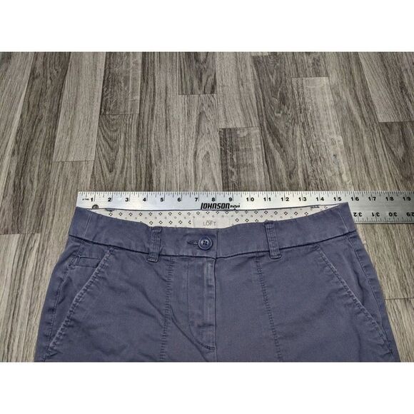 (3/$35) Ann Taylor Loft Pockets Slate Grey Blue Straight Leg Cropped Pants - Picture 6 of 10